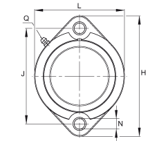 軸承座單元 GLCTE40-TV-FA125.5, 兩孔塑料軸承座，帶偏心鎖圈的外球面球軸承，帶 Corrotect? 涂層，P型密封
