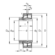 調(diào)心滾子軸承 22216-E1-K + H316, 根據(jù) DIN 635-2 標準的主要尺寸, 帶錐孔和緊定套